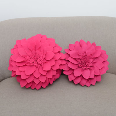 Fleur De Jardin Collection Floral Round Throw Pillow