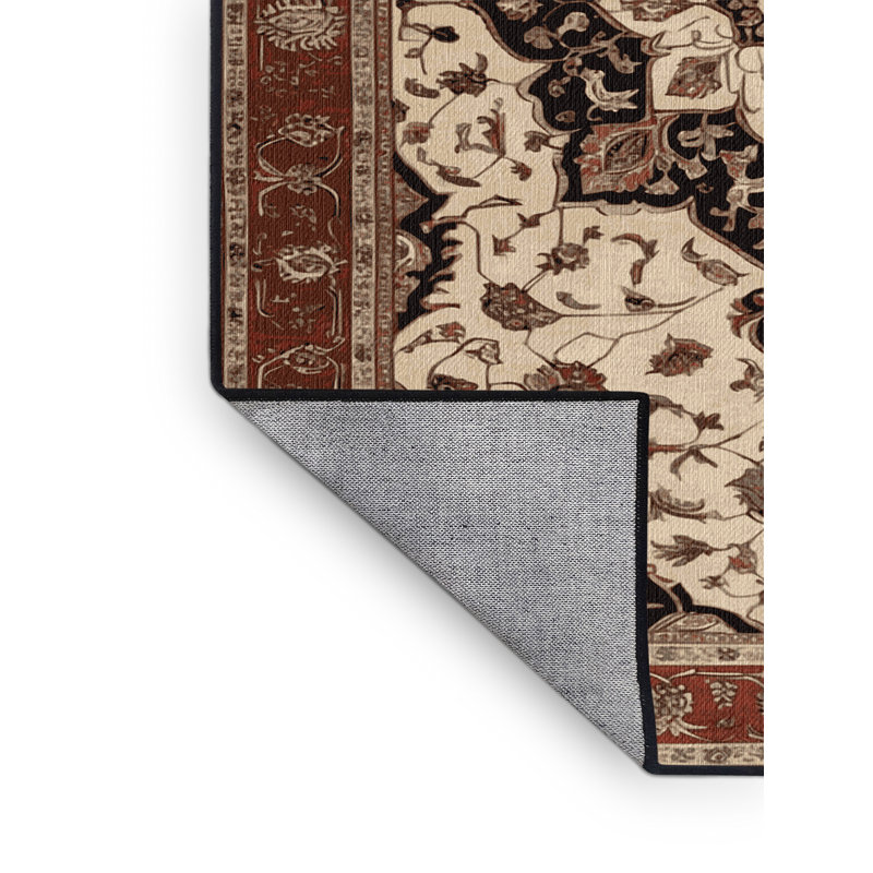 Tapis brun lavable à la machine, Rond 4 pi