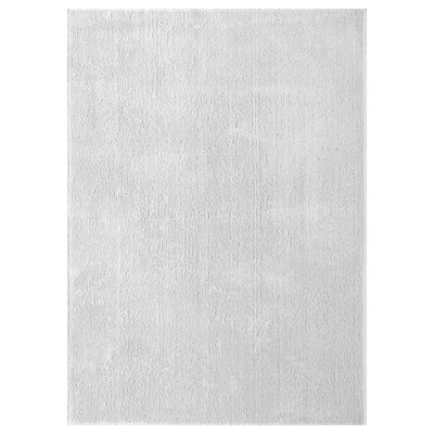 Taeler Washable Modern Living Room Rug Polyester Plain Indoor Area Rug with Low Pile - Anti-Slip Felt Backing SuperSoft Carpet Bedroom-Hallway, Silver