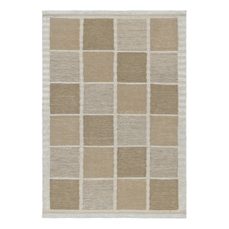 Rug & Kilim’S Scandinavian Rug With Beige-Brown Geometric Patterns, Rectangle 13' x 19'