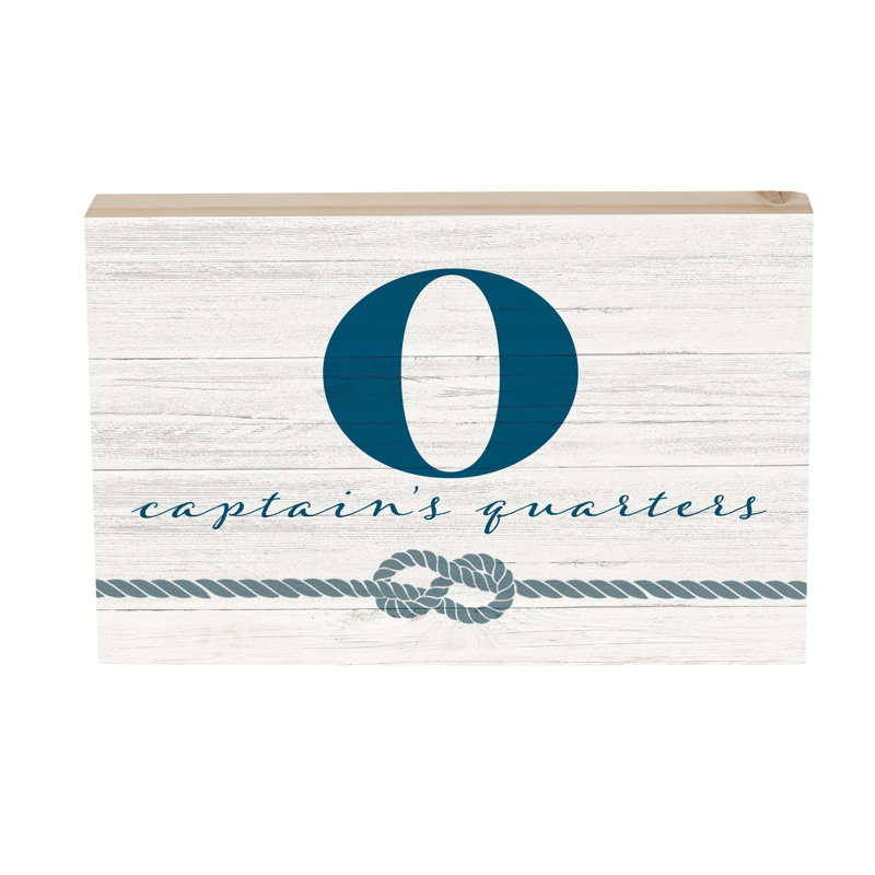 Capitaine en bois côtier monogramme 12 po x 8 po