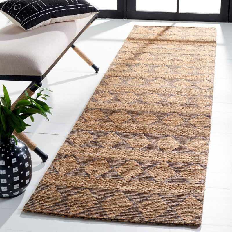 Irline Natural Fiber Hand Tufted Performance Geometric Rug, Runner 2'3" x 9'