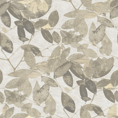 Beech Leaves Warm Taupe Wallpaper Sample