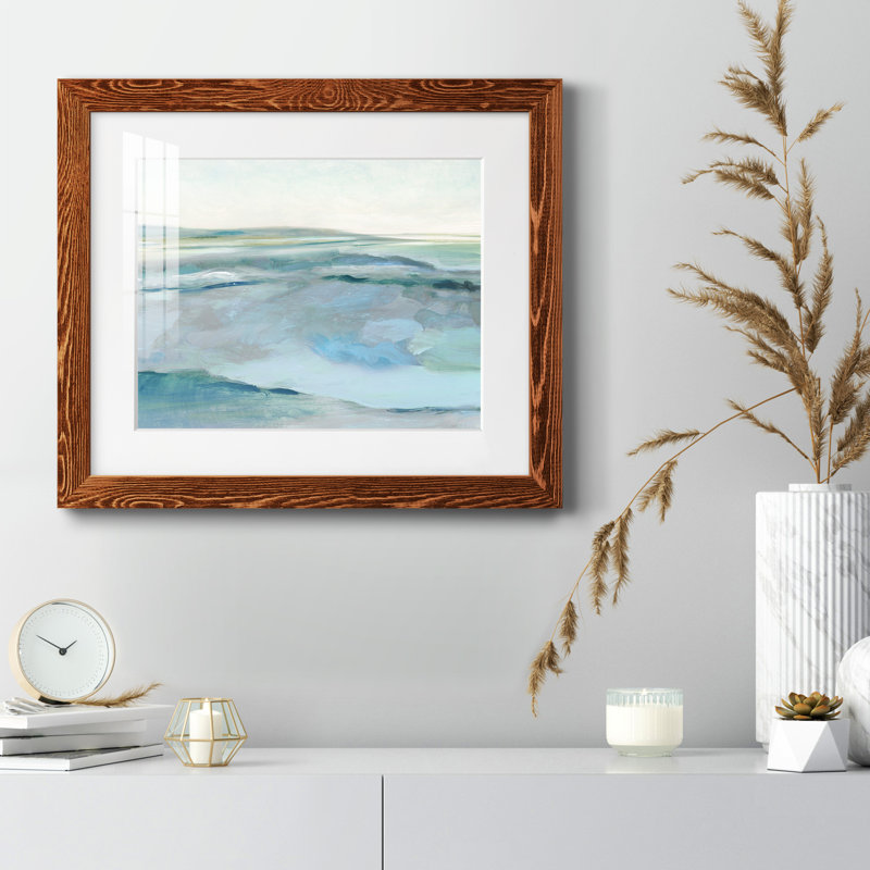 Marée basse - peinture encadrée, H 20 po x l 17 po x P 1,5 po, Cadre en érable