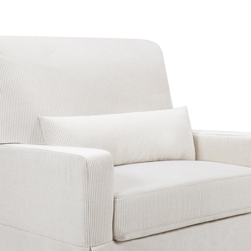 Fog Chatham Stripe Eco-Weave Pillowback Swivel Glider Chair