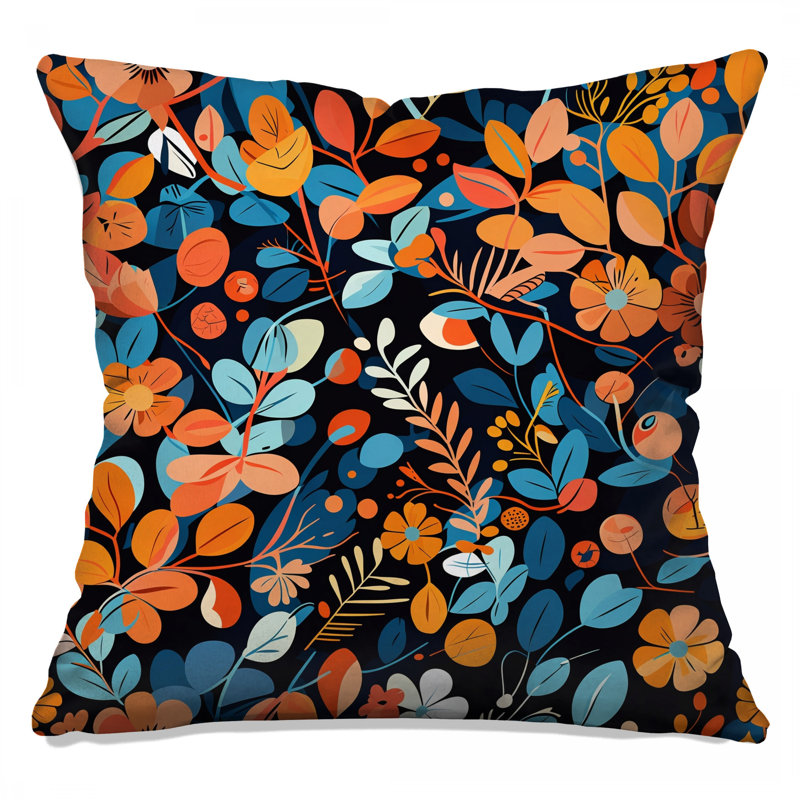 Floral Throw Pillow, Pattern Double Sided Pillows, 16 x 16 inches