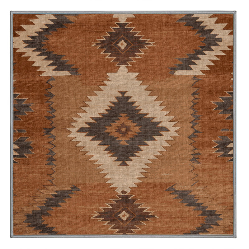 Tapis brun lavable à la machine, Carré 3 pi