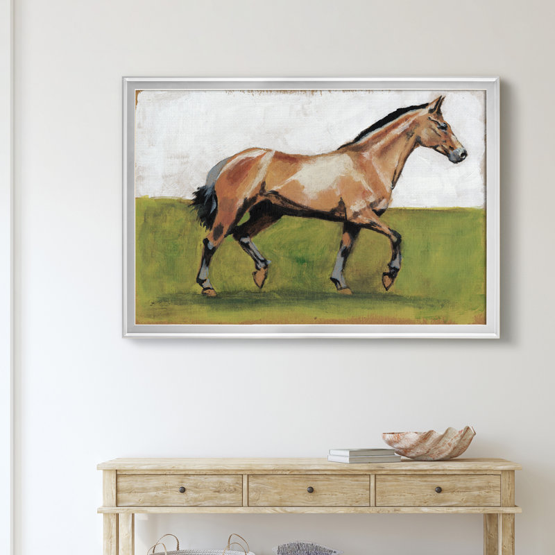 «Équitation études IV», cadre photo, impression sur toile, H 22,5 po x l 30,5 po x P 1,5 po, Argent