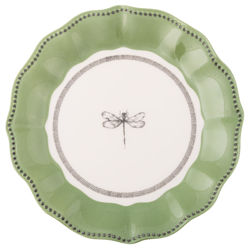 MELAMINE SALAD PLATES S/4 DRAGONFLY (S25)
