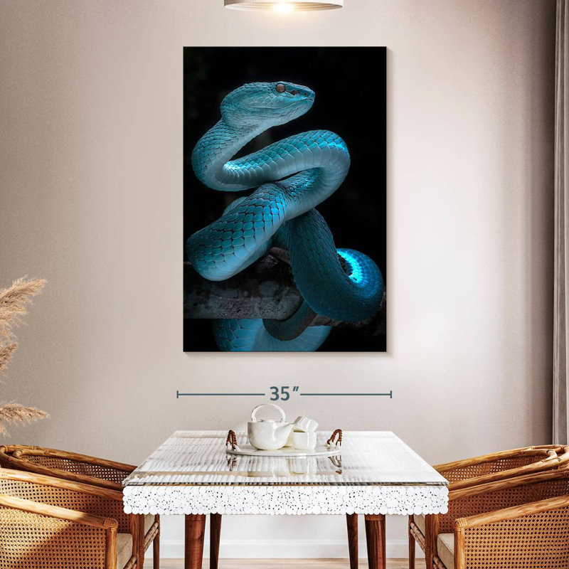 Brampt Glowing Blue Snake, 51" H x 34" W