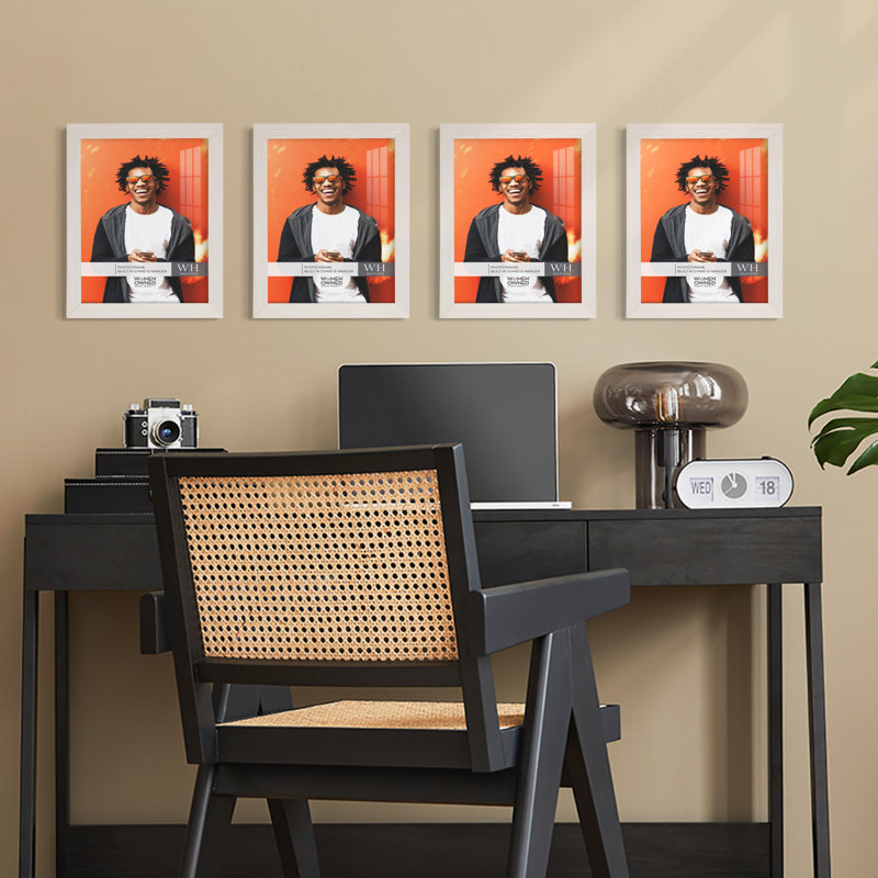 Wood Picture Frame - Set of 4, White, 8" x 10"