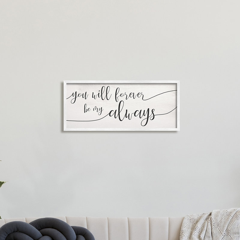 «Forever Be My Always Romantic», Giclée encadrée blanc bord de mer, H 13 po x l 30 po