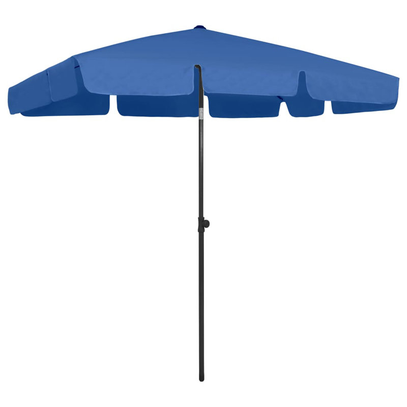 Dinuba 70.9" x 49.21" Rectangular Beach Umbrella, Azure Blue, 96.5" H x 78.7" W x  49.21" D