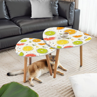 Ensemble de 2 tables basses gigognes Triangle