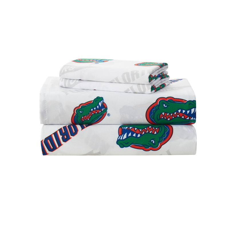NCAA Bed Sheet Sets By Sweet Home Collection, Florida Gators - Twin, Twin Sheet Set with 1 Pillowcase