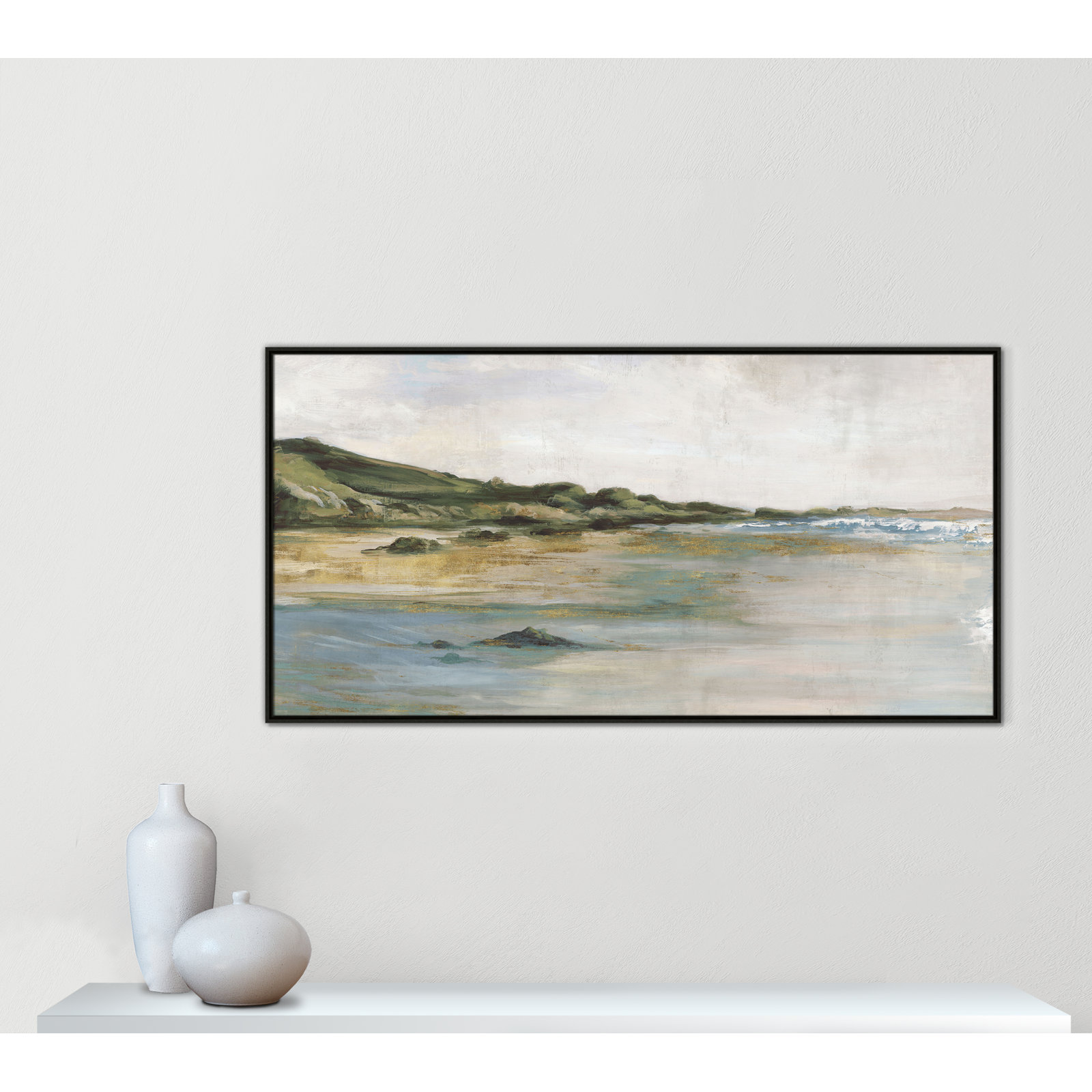 Cordoba "Tide's Edge" Print, 31.5" H x 61.5" W, Espresso