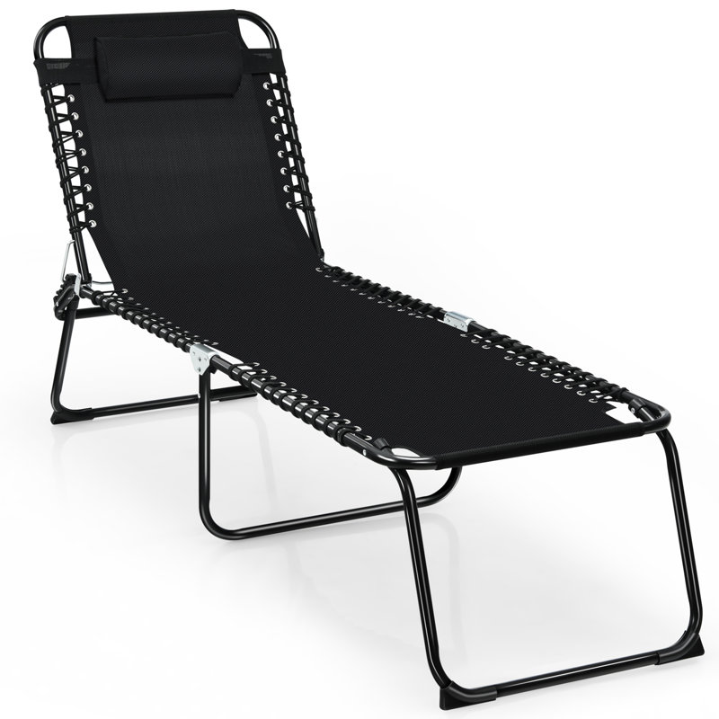 Chaise longue simple inclinable 74 po Mcalpine, Noir