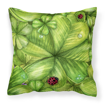 Shamrocks and Lady Bugs Indoor/Outdoor Throw Pillow