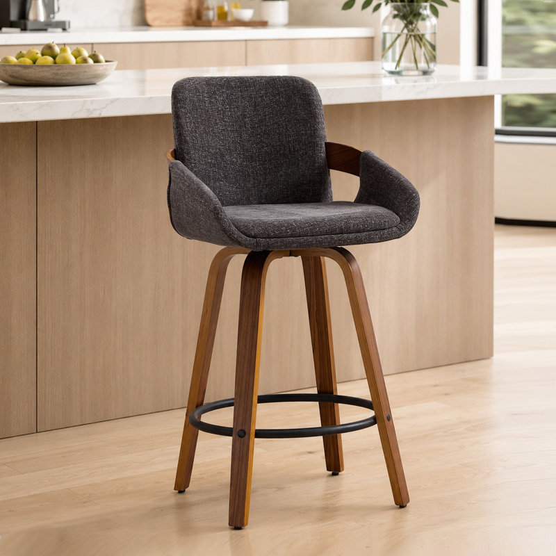Tabouret de bar et de comptoir pivotant, Gris foncé, 1