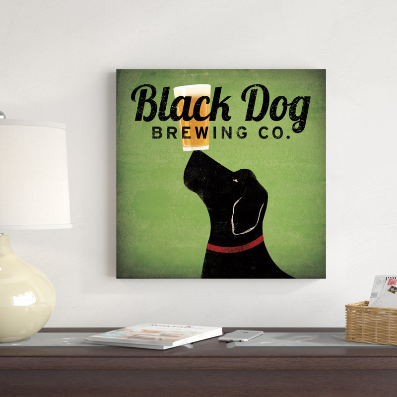 Black Dog Brewing Co sur fond vert, H 12 po x l 12 po