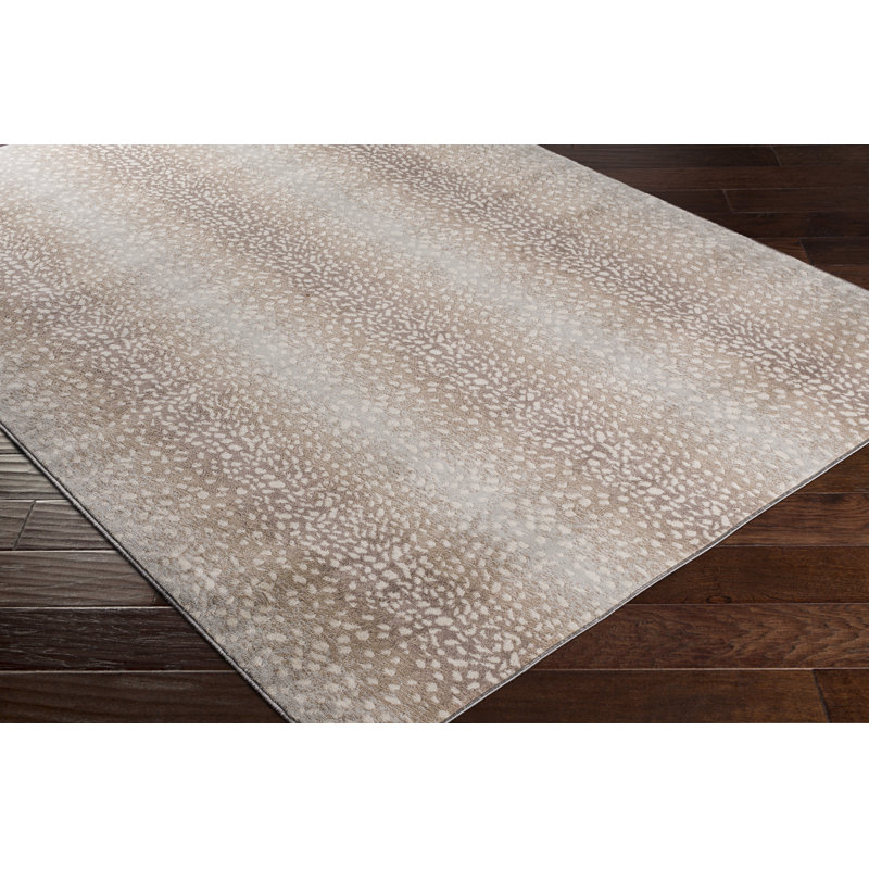 Tapis chameau / gris clair Angelick, Rond 7 pi 10 po