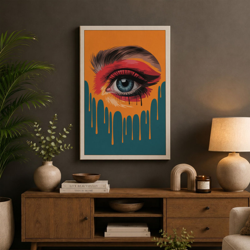 Melting Eye in Motion Modern - Wrapped Canvas, 36x24 - 91.4 x 61.0 cm, Black Border