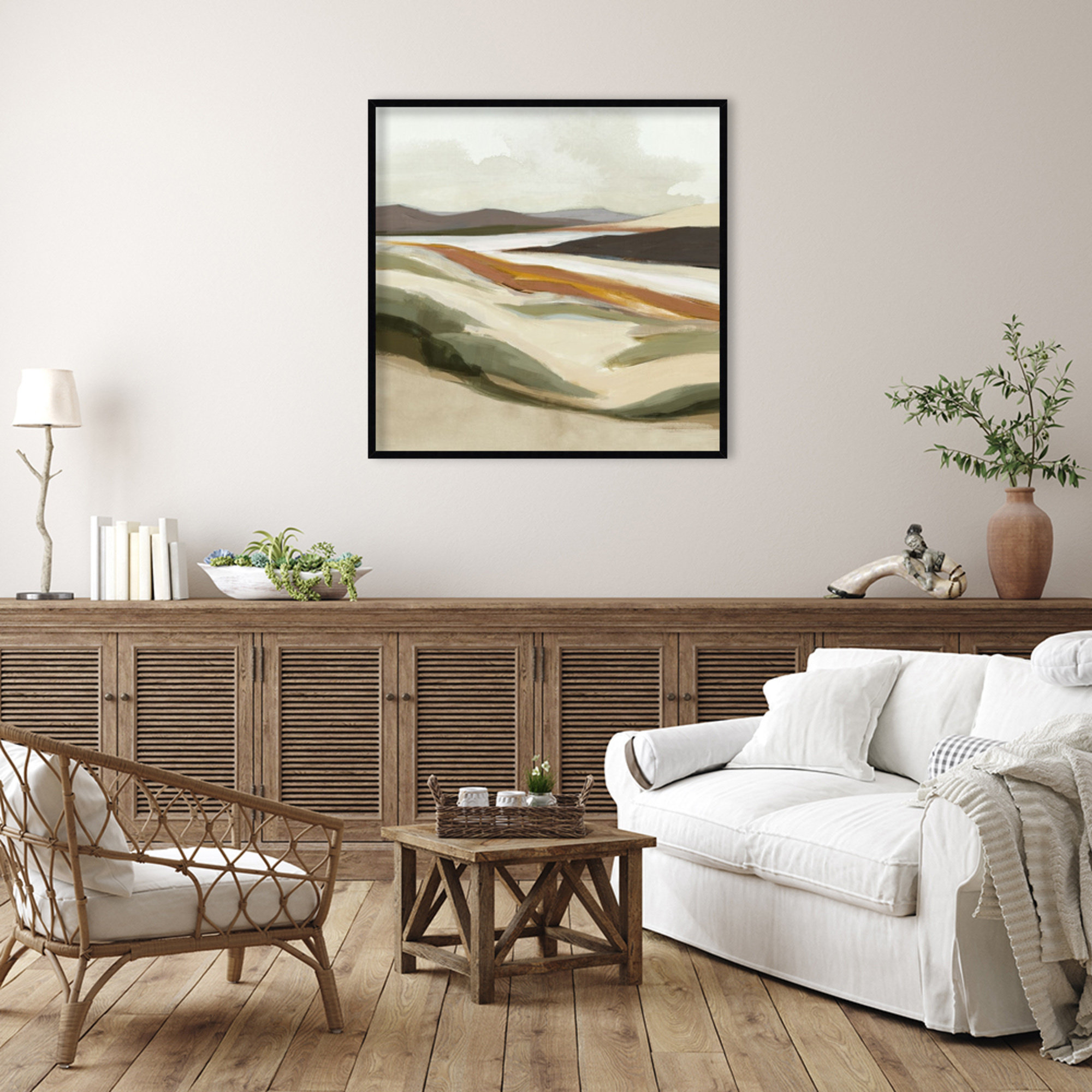 Fast Land by Jacob q Wood Framed Wall Art Print, 41" H x 41" W, Black