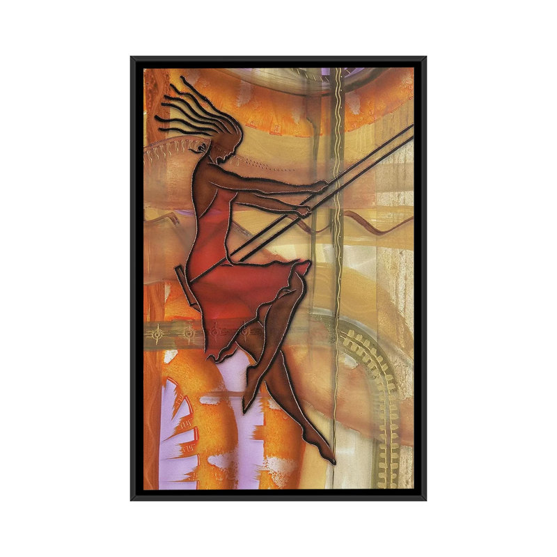 «Carefree» par Fred Odle - impression, Pas de tapis, H 26 po x l 18 po x 1,5 po, Toile avec cadre noir
