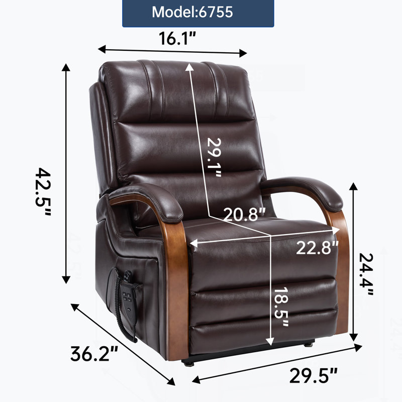 Fauteuil inclinable électrique à deux moteurs Power Brown, Marron foncé