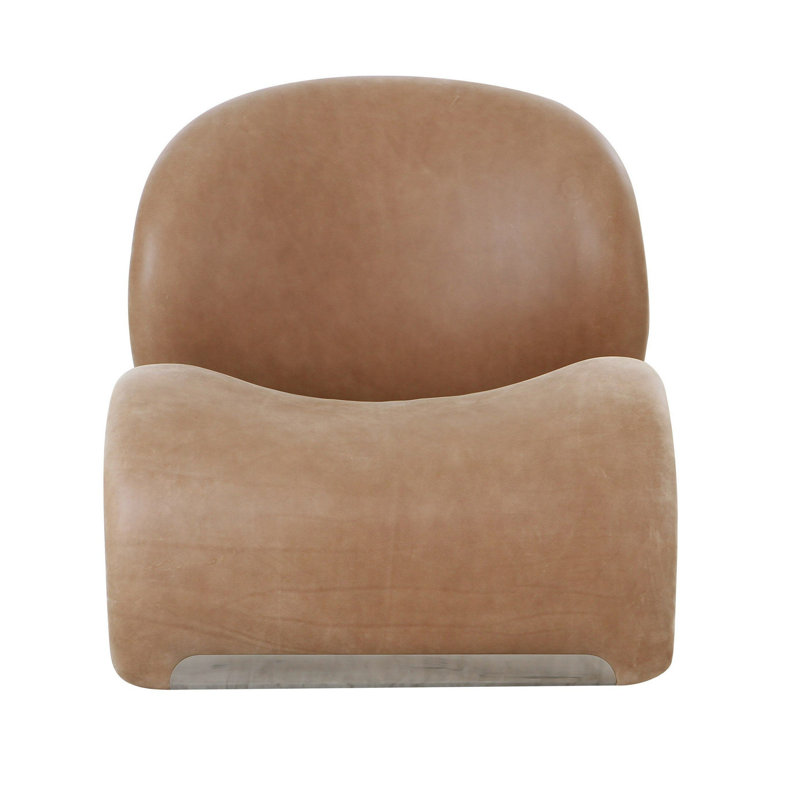 Chaise d'appoint 31 po, dossier bas, siège courbé, brun