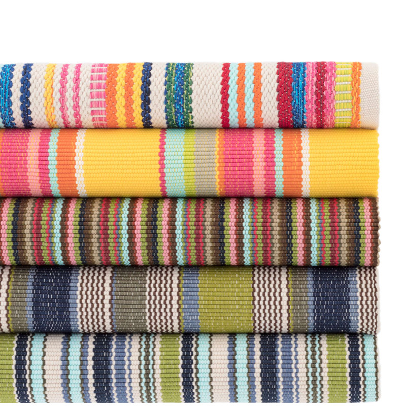 Bright Stripe Handwoven Indoor/Outdoor Rug, Runner 2'6" x 8'