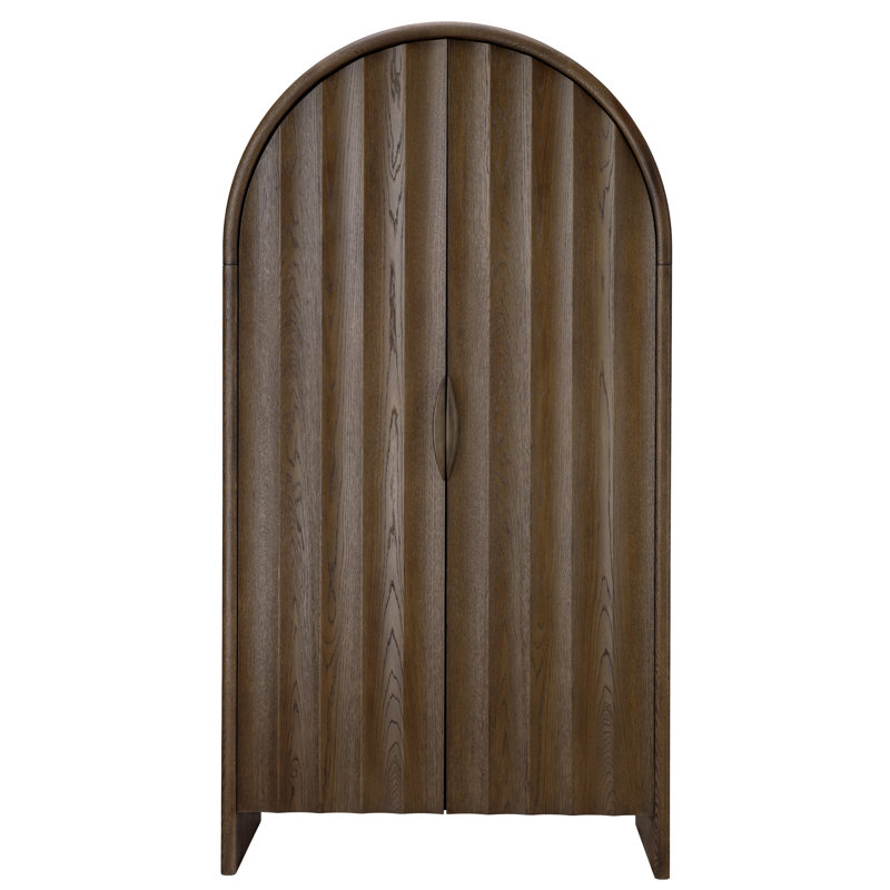 Finley Solid Wood Accent Cabinet, Brown Sugar Oak