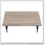 Élégante table basse rectangulaire avec finition taupe foncé et pieds en métal inclinés pour les salons modernes