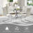 36" Round Glass Dining Table Set For 4,Modern Tempered Glass Tabletop With 4 PU Chairs For Kitchen Dining Room-1251241832-1251241833