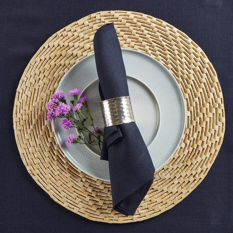 100% Pure Linen Dinner Napkins - Fete, Navy