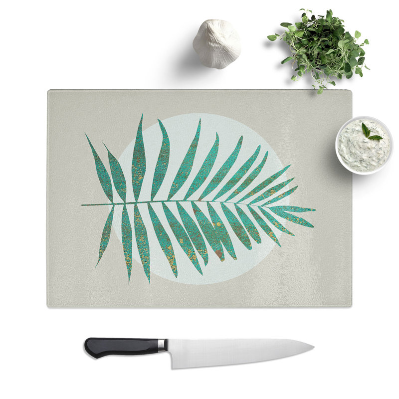 Botanical Fern Chopping Board, 0.4cm H x 20cm W x 28.5cm L