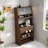 Buffet With Hutch And Foldable Dining Table, Storage Shelves, Side Hooks And A Cabinet With Sliding Doors-392851639