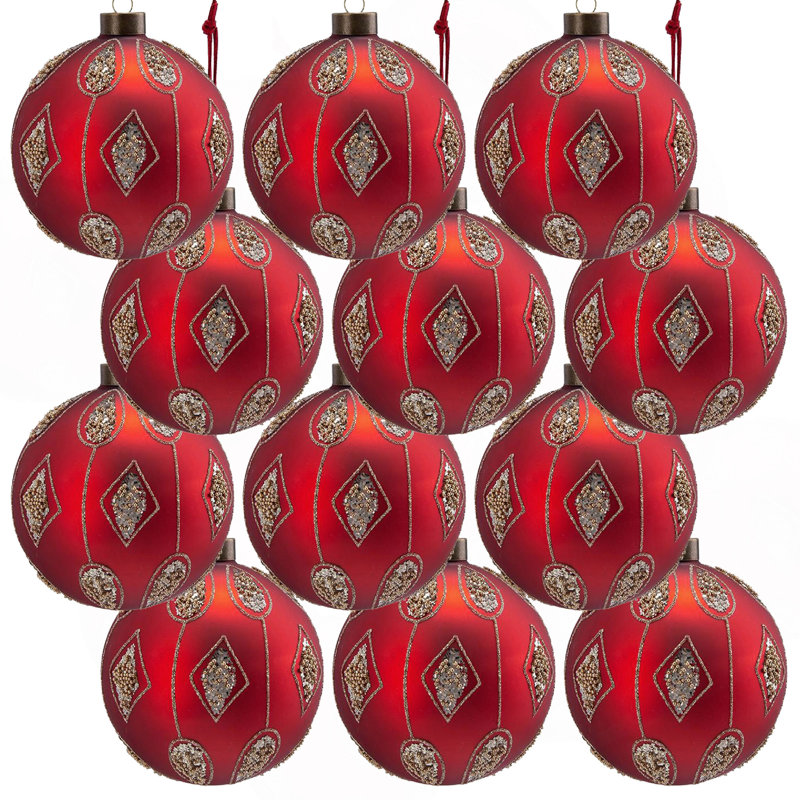 D3 "boules de Noël, boules de Noël suspendues en verre pour décorations de fêtes, lot de 12