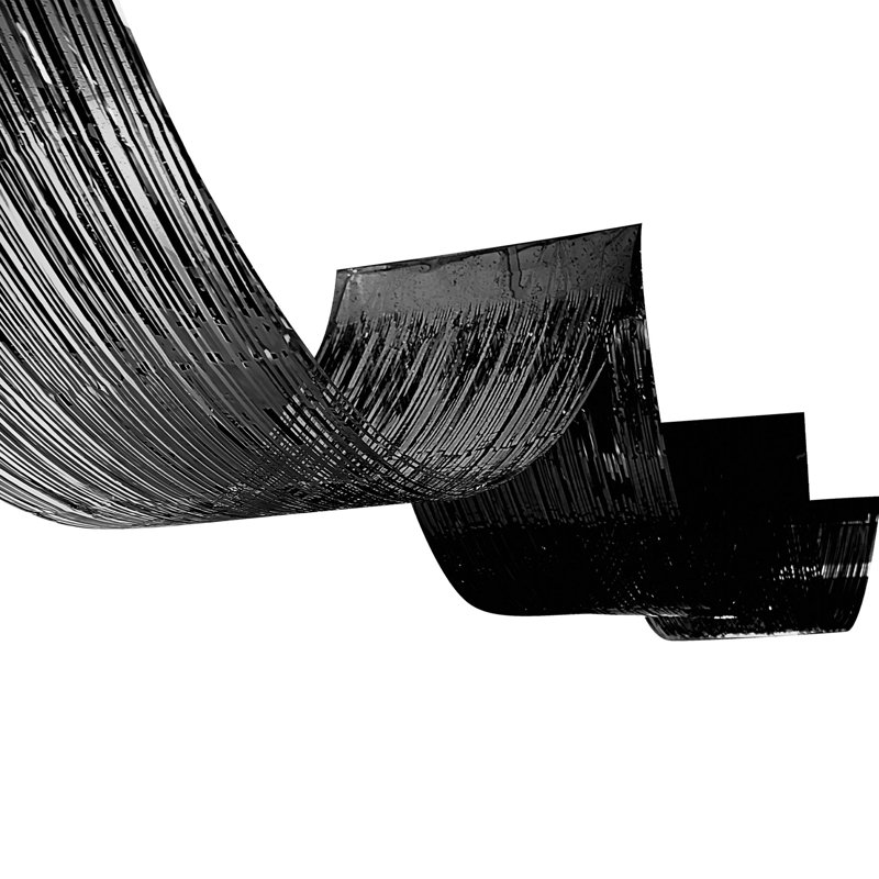 Rideau à franges en plastique 1 pli, Noir