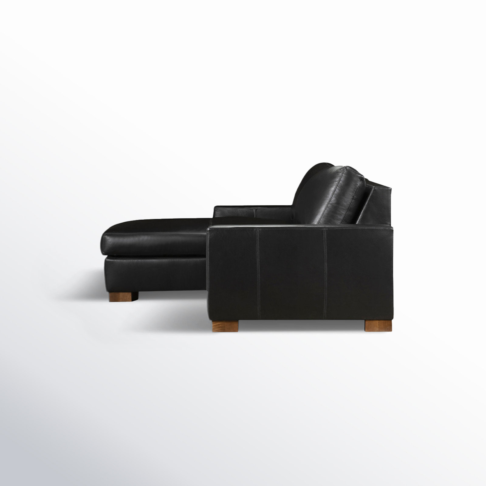 Jonie Genuine Leather 2-Piece Chaise Sectional, Revelation Midnight Genuine Leather, Left Hand Facing