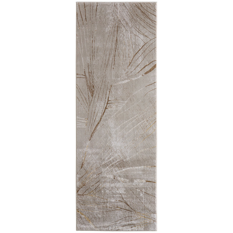 Vanhorn Modern Abstract, Taupe/Brown/Silver, Runner 2'10" x 7'10"