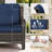 7-Person Outdoor Patio Conversation Rattan Seating Group With 5000BTU Fireplace,4 Chairs and Blue Cushions-987533010