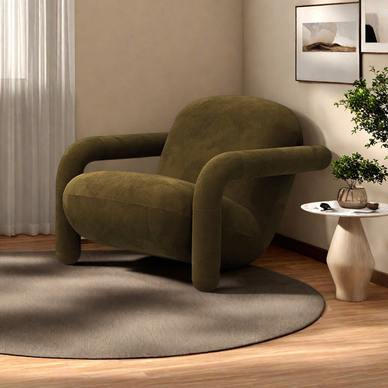 Fauteuil d'appoint unique et moderne, Brun