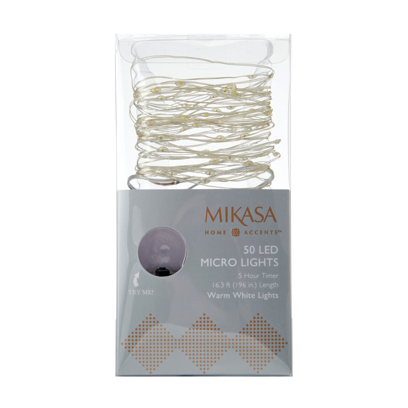 Mikasa 50-Light LED Microlight Strand, Soft White