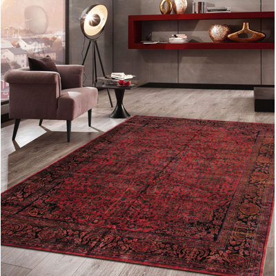 Tapis bourgogne / bleu marine One-of-a-Kind