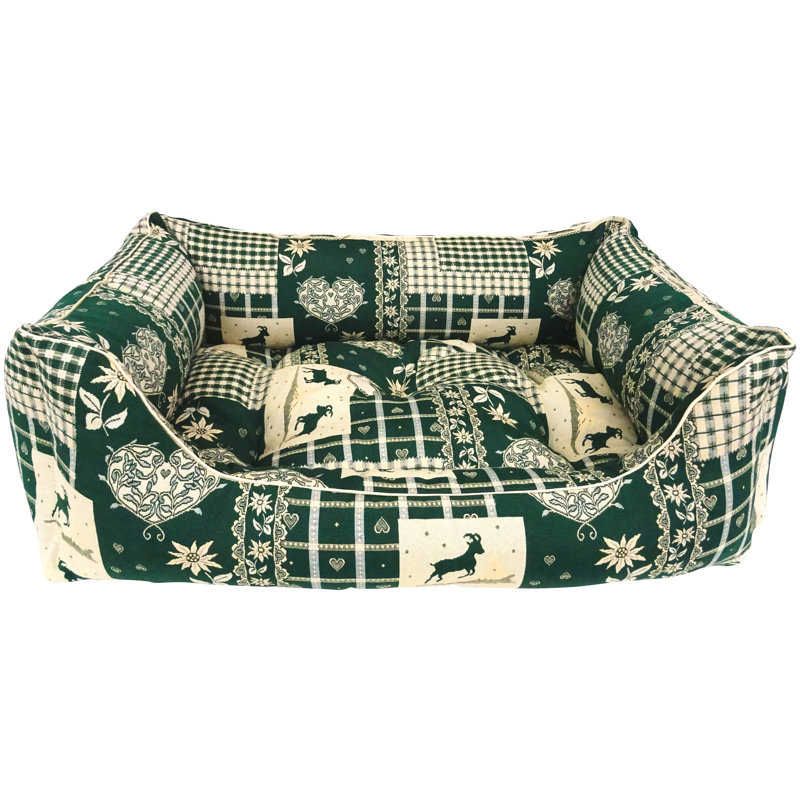Orthopedic Polyester Pet Bed, Small (70cm W x 50cm D x 25cm H), Green