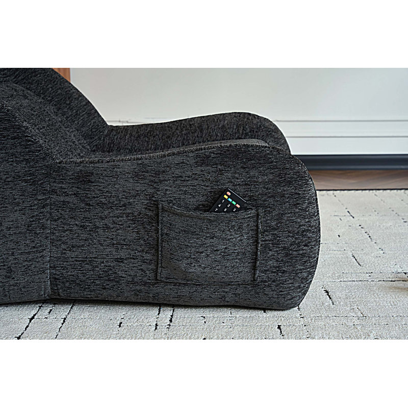 Fauteuil d'appoint surdimensionné avec repose-pieds, Gris