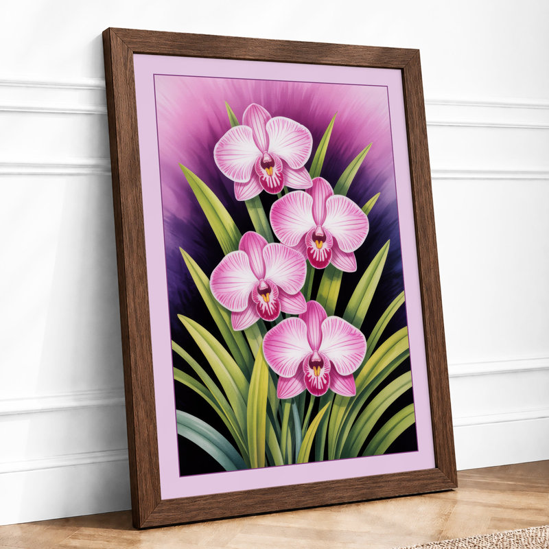 Orchid Study Botanical - Print, Walnut, A3 - 42.0 x 29.7 cm