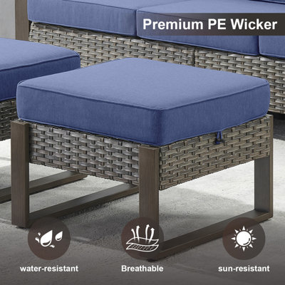 Kelyse Outdoor Ottoman with Cushion