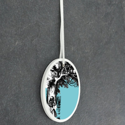 Cheshire Cat Alice In Wonderland Circle Shaped Ceramic Ornament Bauble